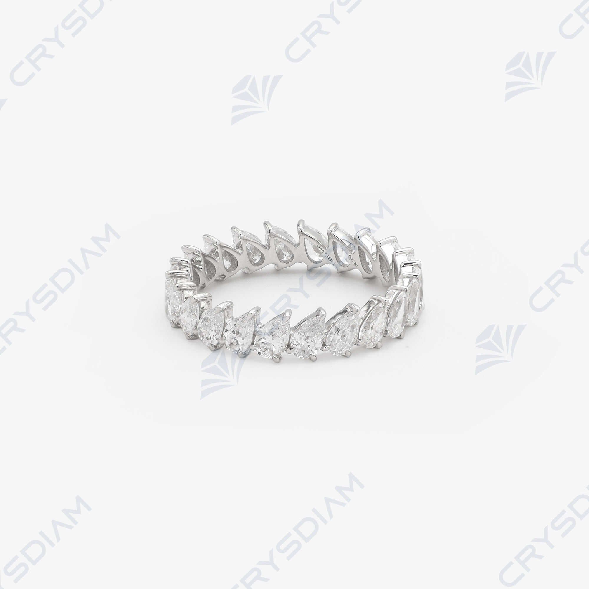 Pear shape eternity band, TW2.29ct, 18KW