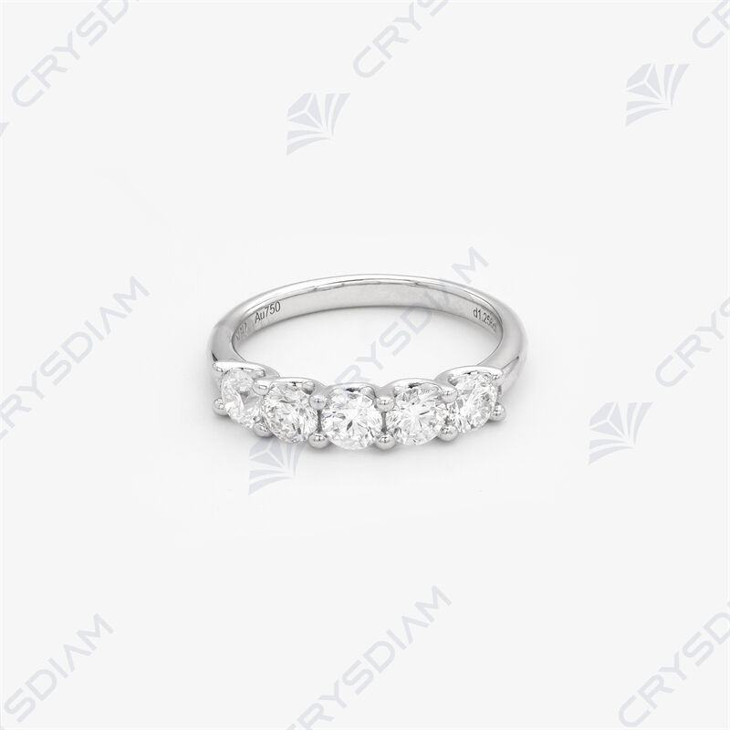 Round shape half eternity band, TW1.16ct, 18KW