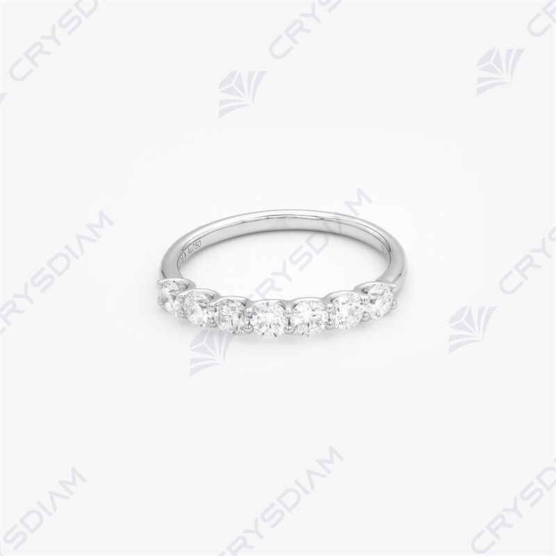 Round shape half eternity band, TW0.81ct, 18KW