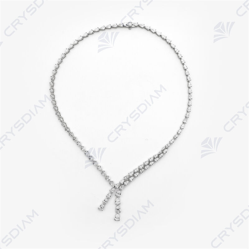 Pear/marquise shape magnificent necklace, TW19.14ct, 18KW