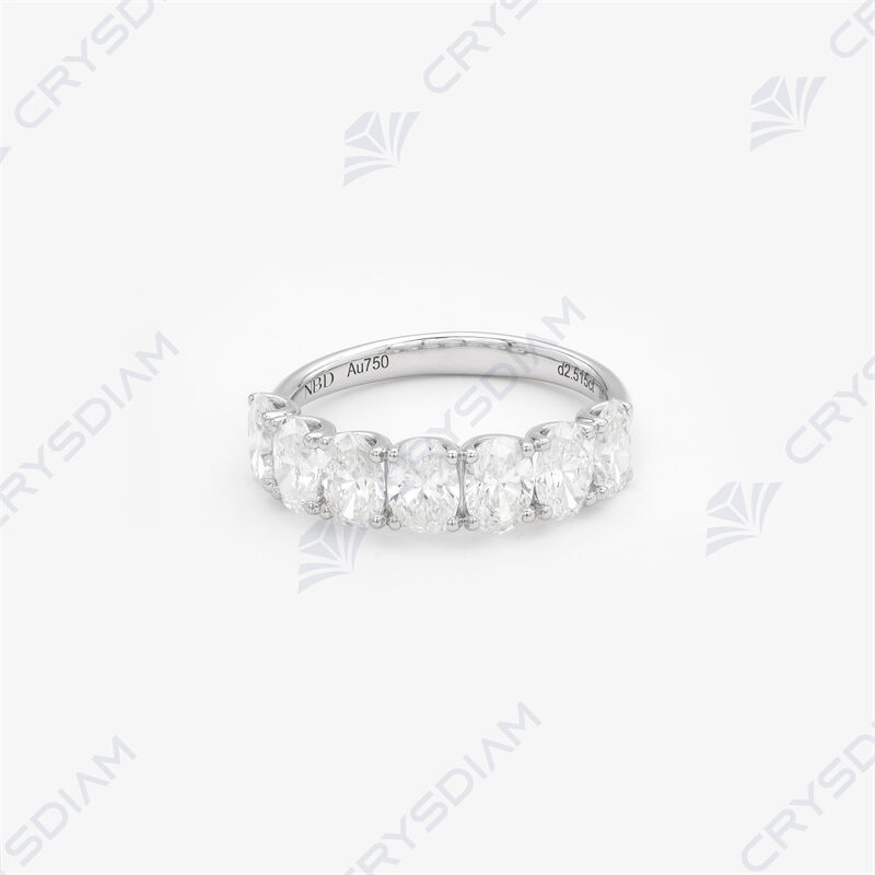 Oval shape half eternity band