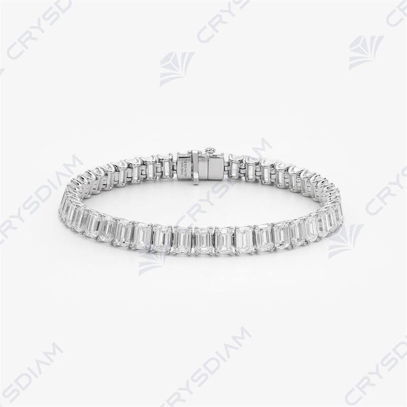 Emerald shape tennis bracelet, TW18.36ct, 18KW