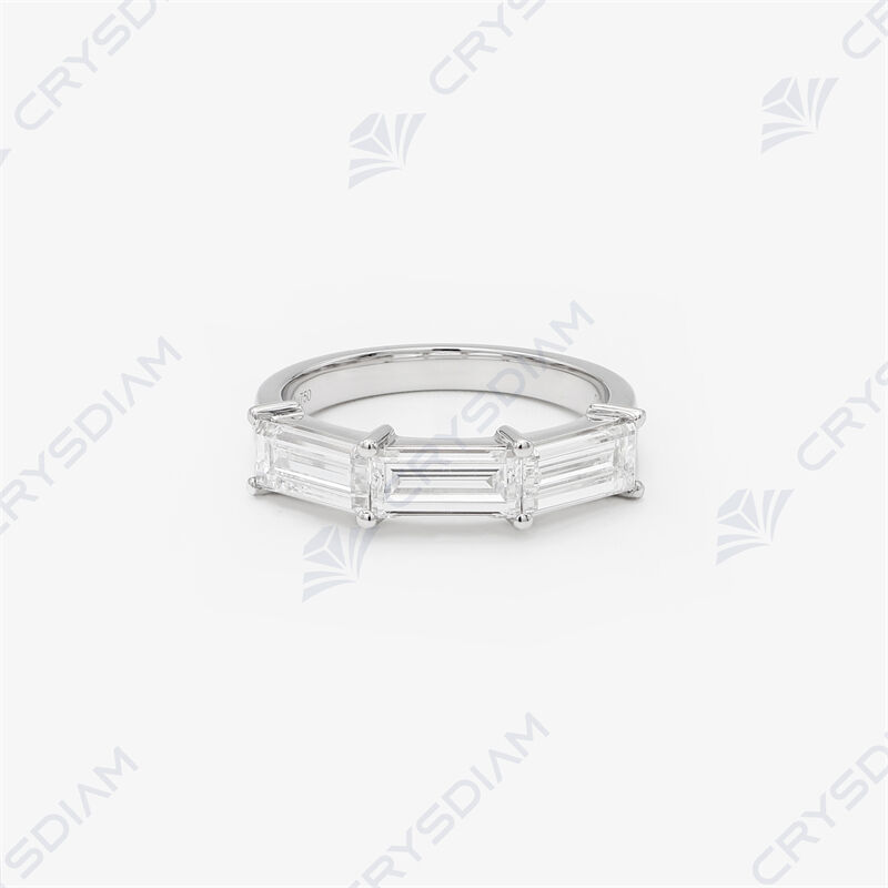 Baguette shape half eternity band