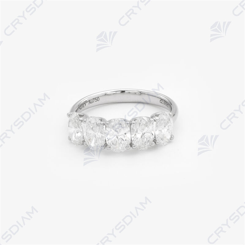 Oval shape half eternity band 18KW