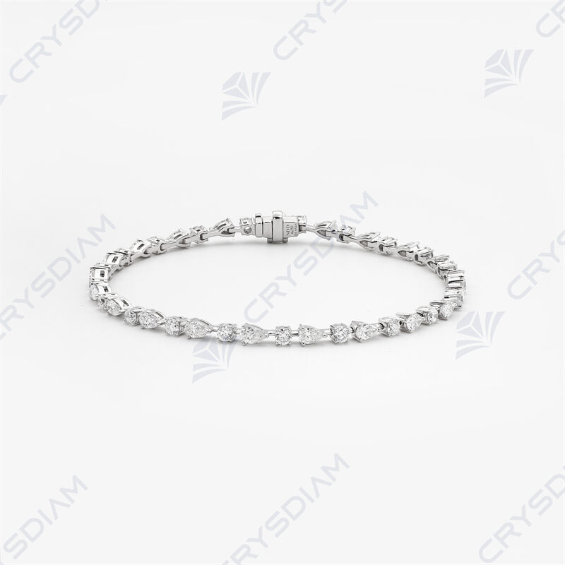 Pear/round shape fashion bracelet, TW3.42ct, 18KW