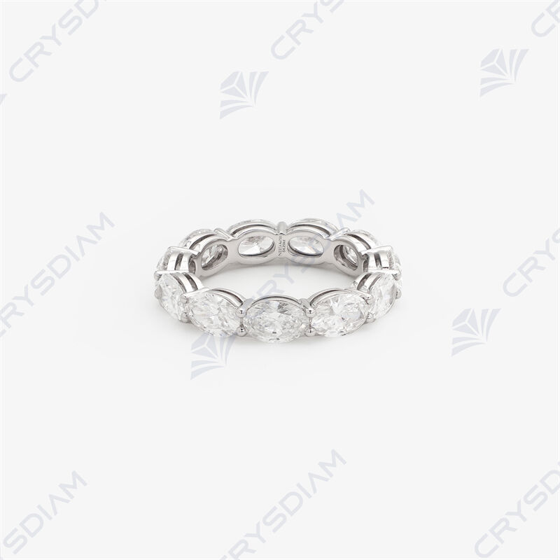 Oval shape eternity band, TW4.21ct, 18KW