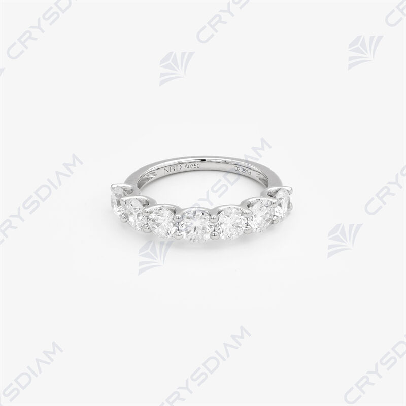 Round shape half eternity band, TW2.22ct, 18KW