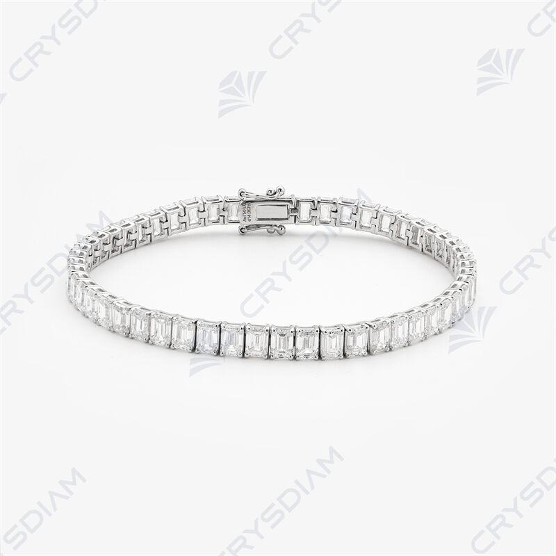 Emerald shape tennis bracelet, TW13.43ct, 18KW