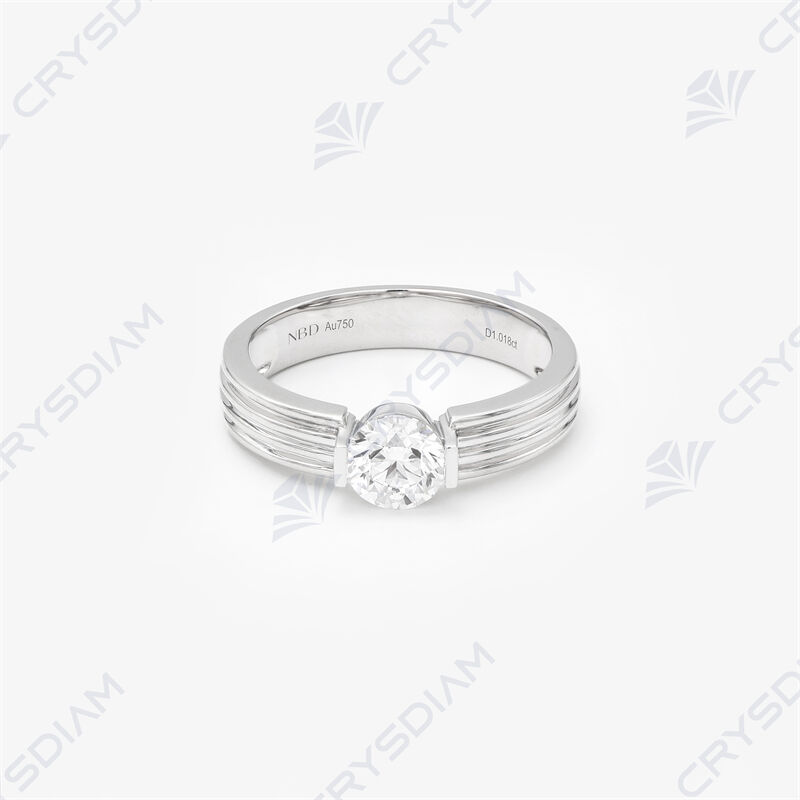 Round shape men's ring, TW1.01ct, 18KW