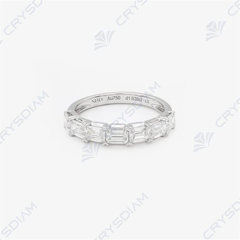 Emerald shape half eternity band 18KW