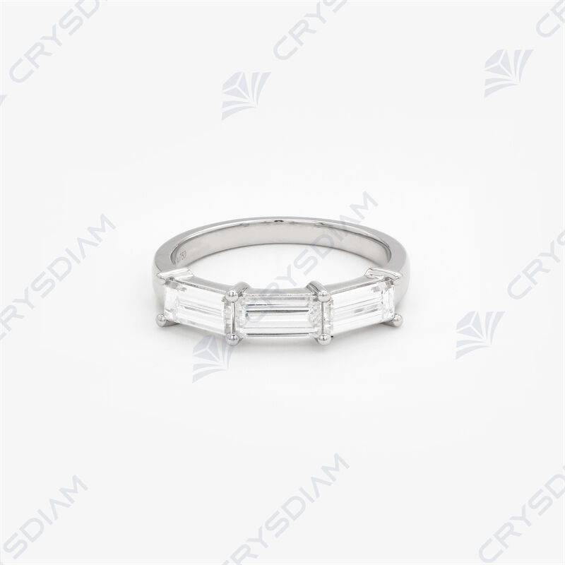 Baguette shape half eternity band, TW1.45ct, 18KW