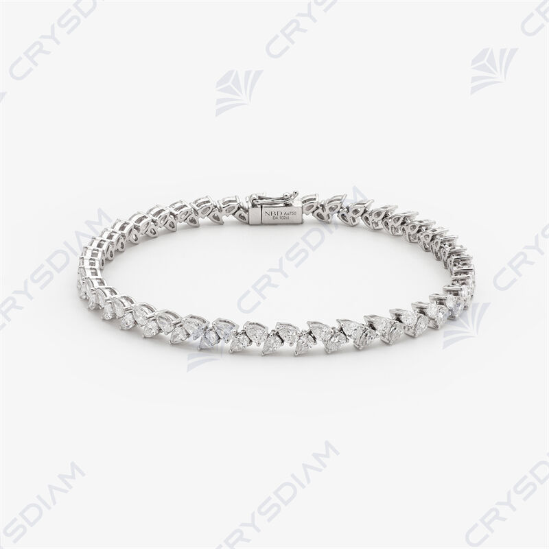 Pear shape fashion bracelet, TW4.10ct, 18KW