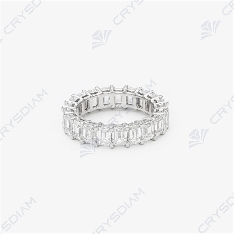 Emerald shape eternity band, TW5.15ct, 18KW