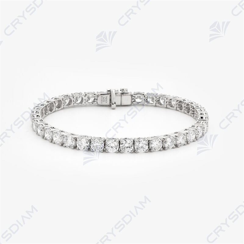 Round shape tennis bracelet, TW11.58ct, 18KW