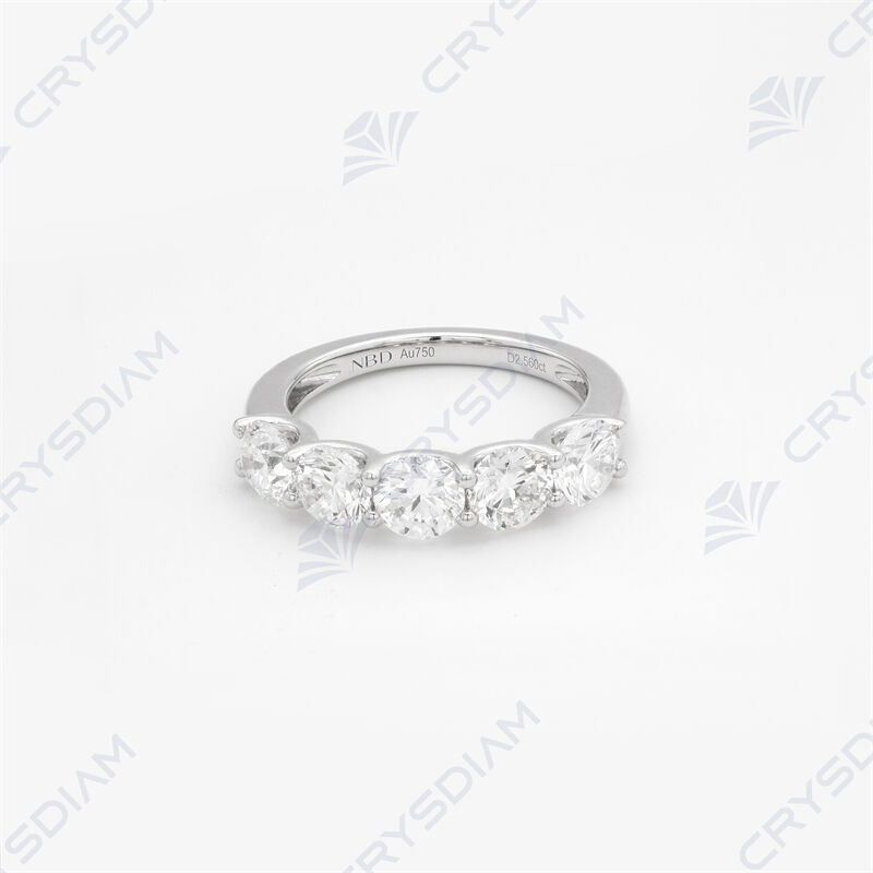 Round shape half eternity band, TW2.54ct, 18KW