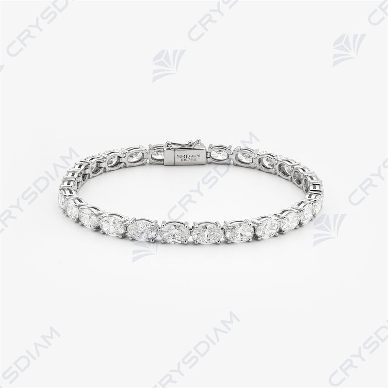 Oval shape tennis bracelet, TW10.71ct, 18KW