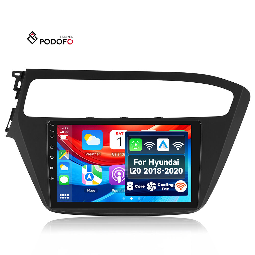 Podofo 9'' 4+64G Qualcomm 8 Core Android Car Radio for Hyundai I20 2018-2020 Wireless CarPlay/Android Auto WiFi 4G Wholesale OEM A8478A4135
