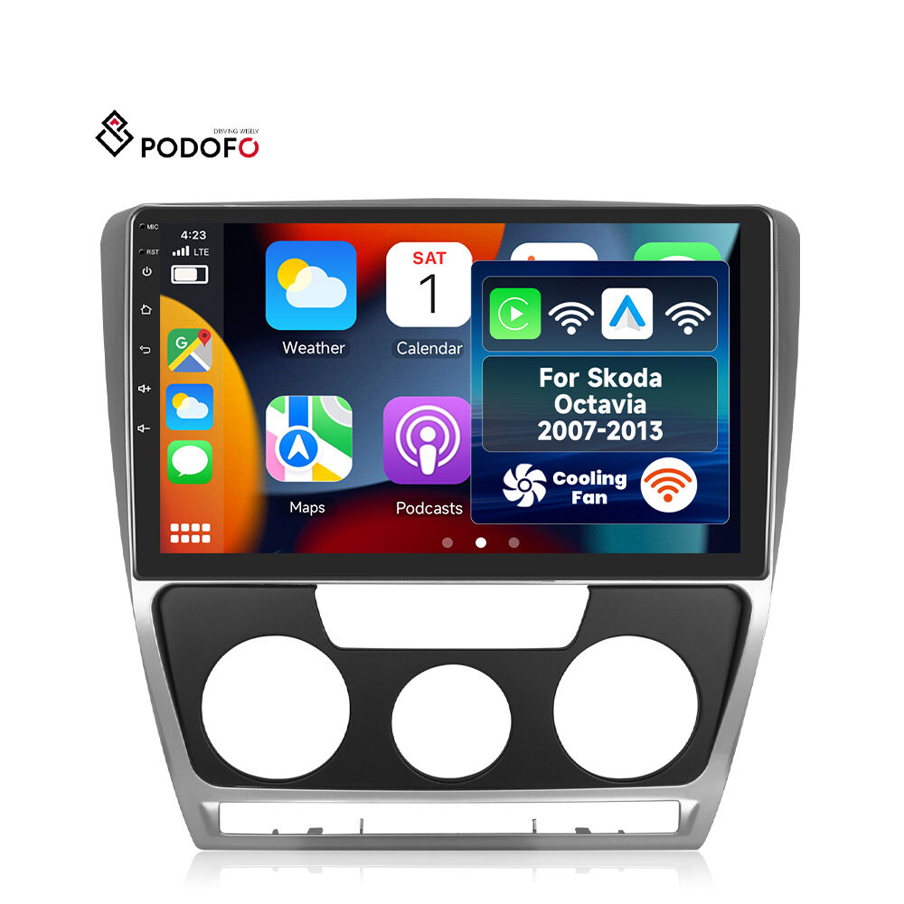 Podofo 10.1'' Dedicated Car Radio Frame ABS Plastic Bracket Panel Cover Trim for Volkswagen Skoda Octavia 2007-2013