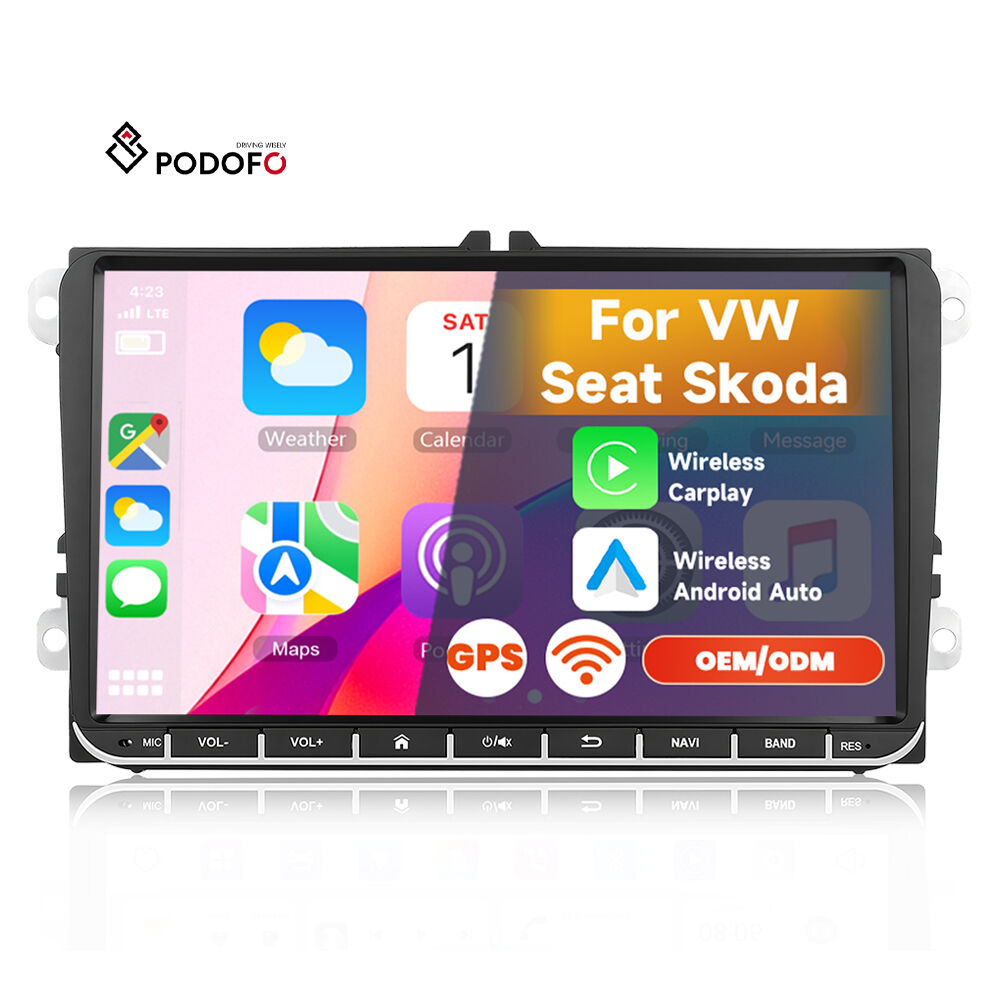 Podofo Android Car Stereo 9'' IPS 2+64GB for VW/Volkswagen/Seat/Passat/Golf/Polo Car Radio CarPlay Android Auto GPS Navigation A4153