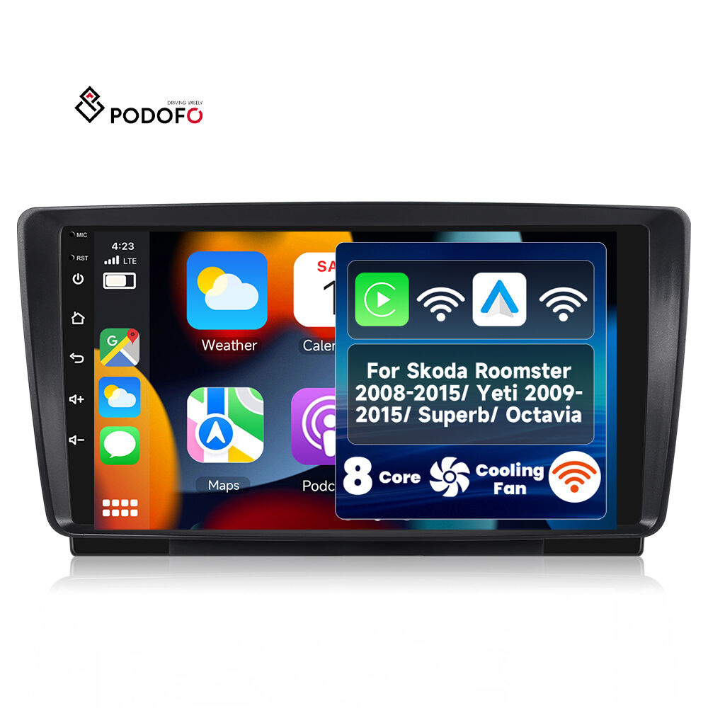 Podofo 9'' Qualcomm 8 Core 4+64G Car Radio for Skoda Roomster 2008-2015 /Yeti 2009-2015/Superb 2012-2015/Octavia 2004-2013 OEM