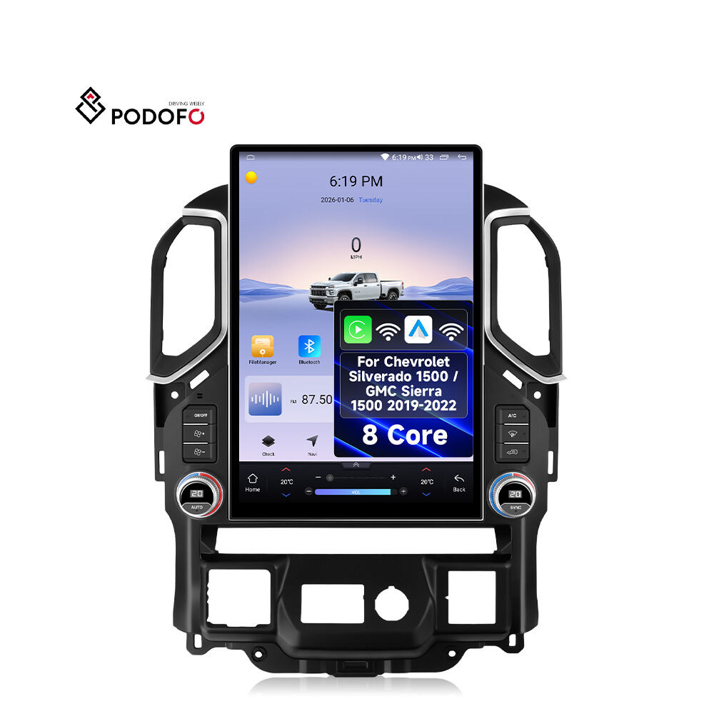 Podofo 15.6'' for Chevrolet Silverado 1500/GMC Sierra 1500 8 Core 4+64G Car Audio Wireless CarPlay/Android Auto GPS WiFi 4G ODM A4562
