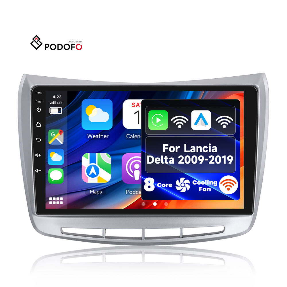 Podofo 9'' 4+64G Qualcomm 8 Core Android Car Radio for Lancia Delta 2009-2019 Wireless CarPlay/Android Auto WiFi 4G OEM ODM A8479A4135