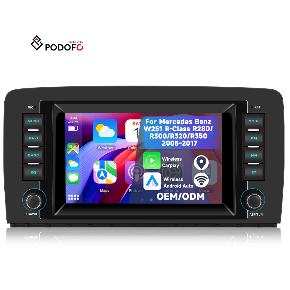 Podofo for Mercedes Benz W251 R-Class R280/R300/R320/R350 2005-2017 7'' Android Car Radio Wireless Carplay/Android Auto GPS/WiFi A4322
