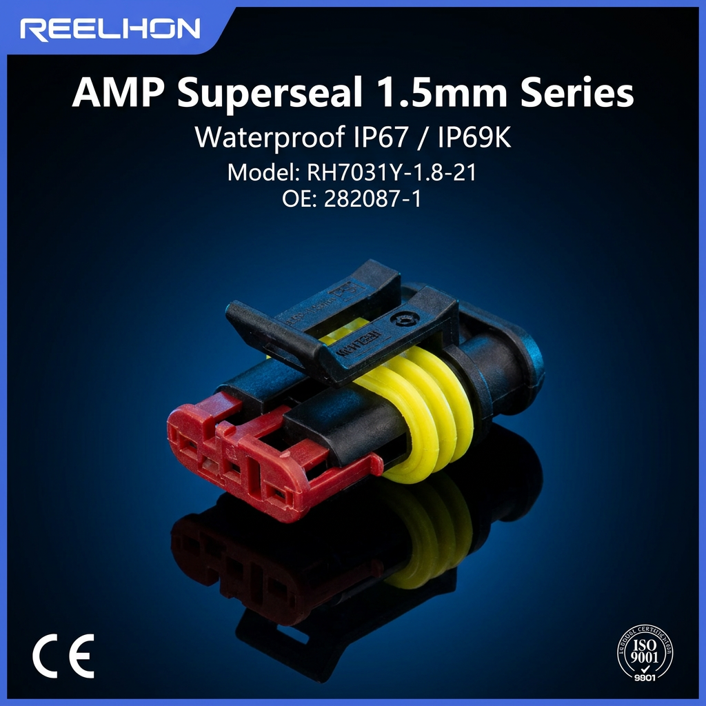 RH7031Y-1.8-21 3 Pin 282087-1 AMP Superseal 1.5 Female Plug Waterproof Connector