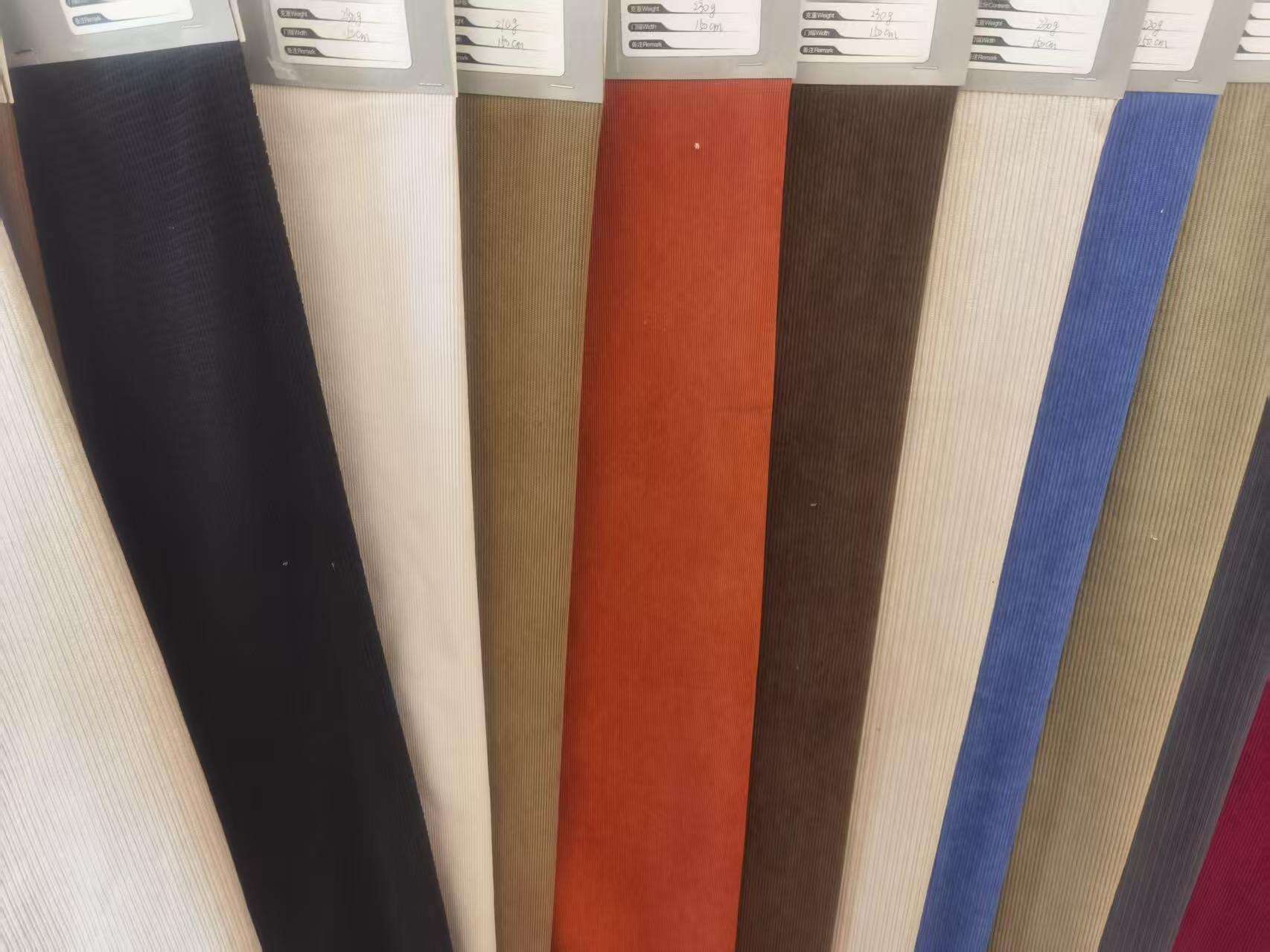 100% Polyester Corduroy Fabric Tricot Knitted Fleece Woven/Printed Stripes Design 150d for Girls' Dresses Curtains Garments