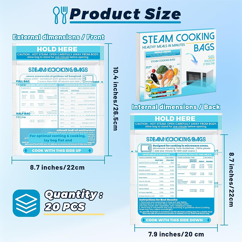 چەندكارى: خواردن پێكهوتن بە ئاسانى لەگەڵ كيسي‌هاي مايكروييف بخارى