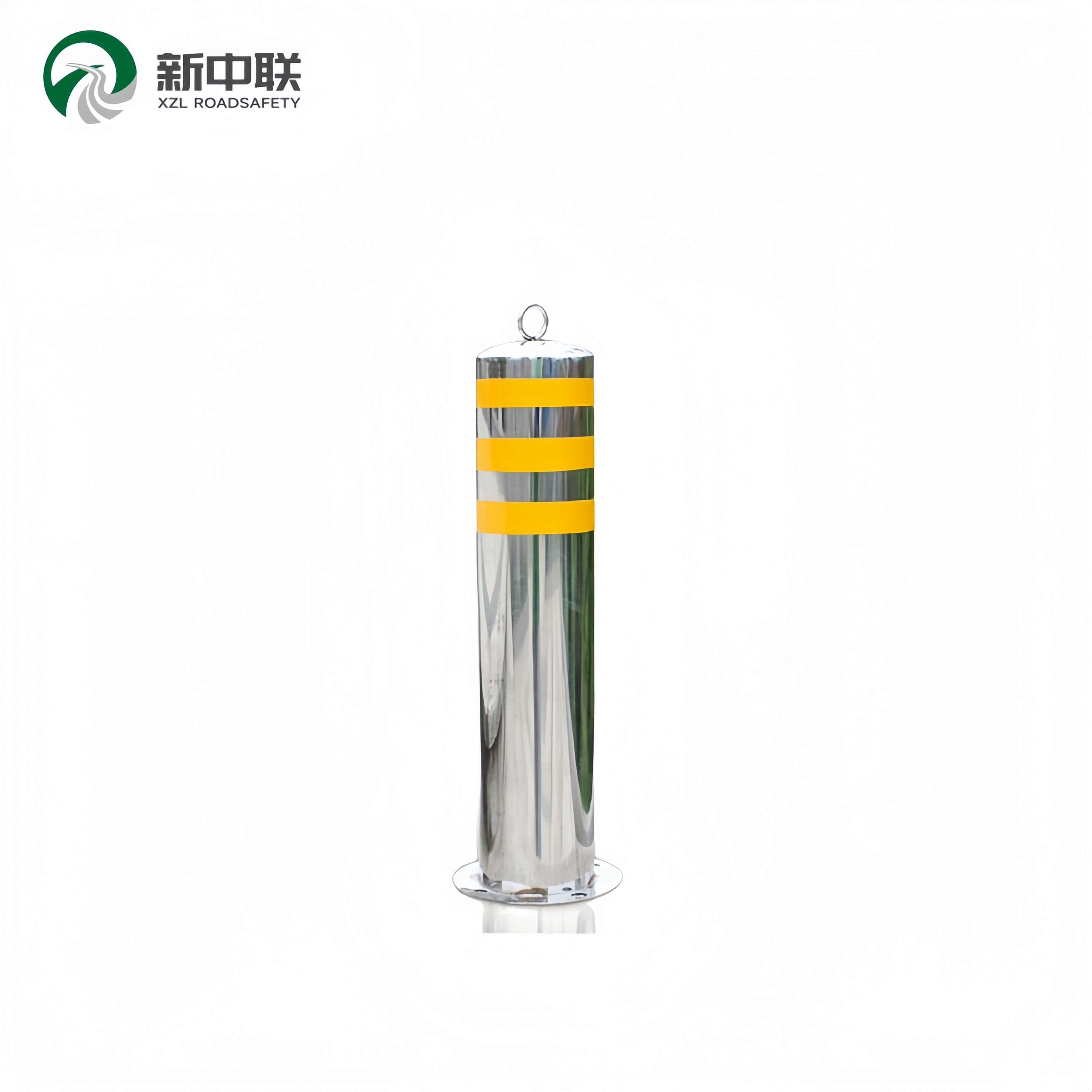 Custom Size Logo Stainless Steel Fixed Bollard For Parking Lot