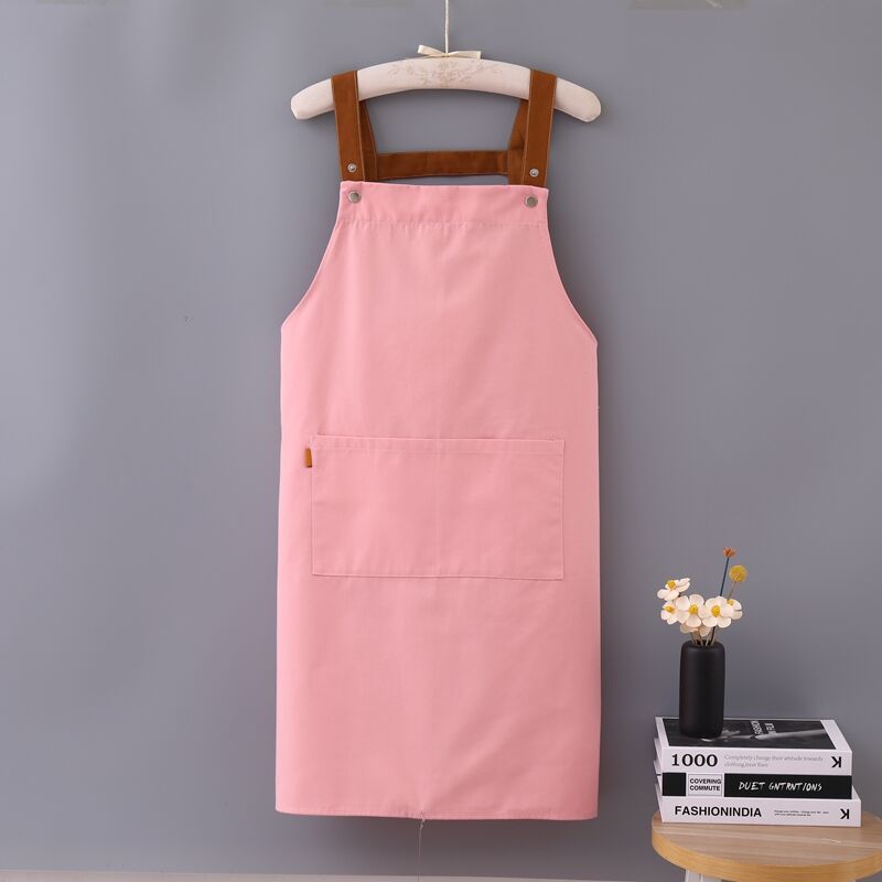 Wholesale Accept Customized Logo Portable H-shoulder Extended Canvas Chef Dark Coffee Adjustable Apron
