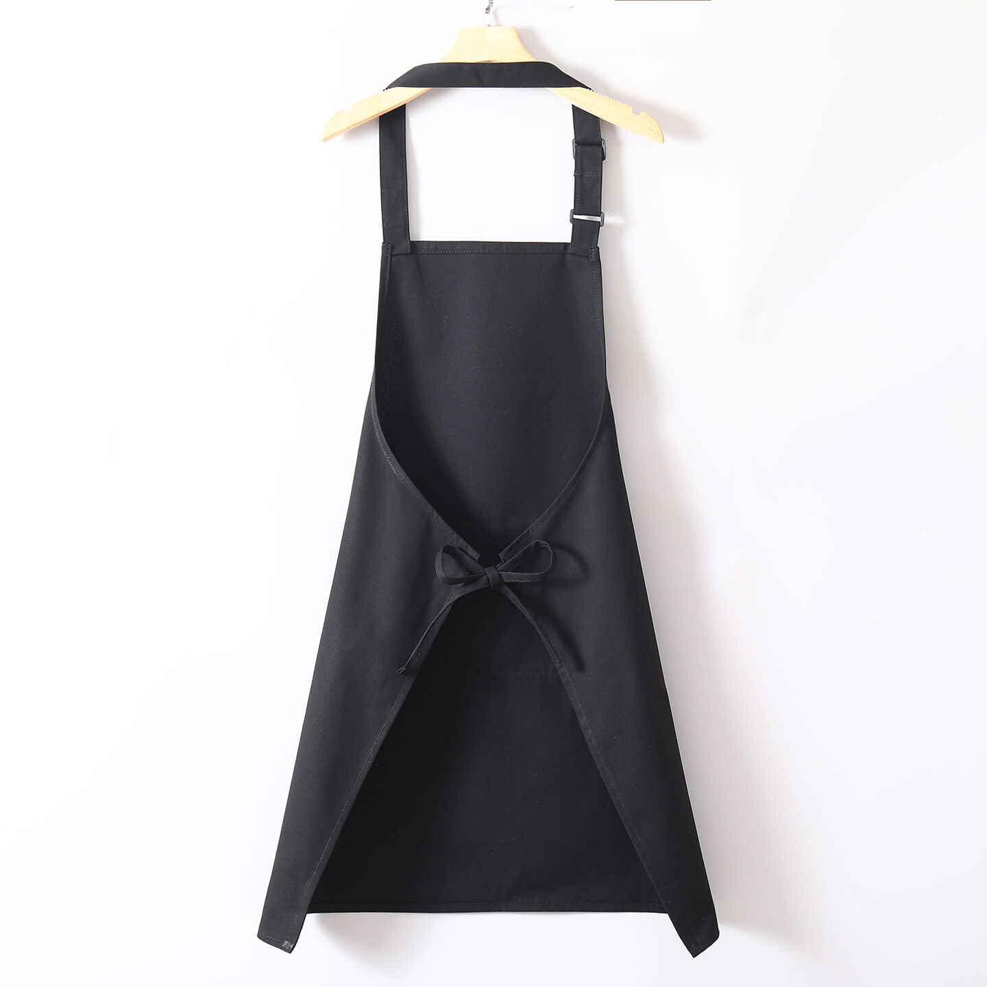 Bulk Custom Logo Black Chef Bib Aprons - Cotton/Polyester Cotton, Breathable Cooling, Adjustable with Pockets, for Cafe, BBQ, Food Service & Cleaning