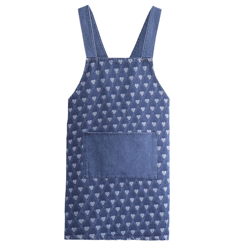 Fashionable Durable Household Kitchen Cleaning Fabric Washable Stylish Sleeveless Denim Washed Apron
