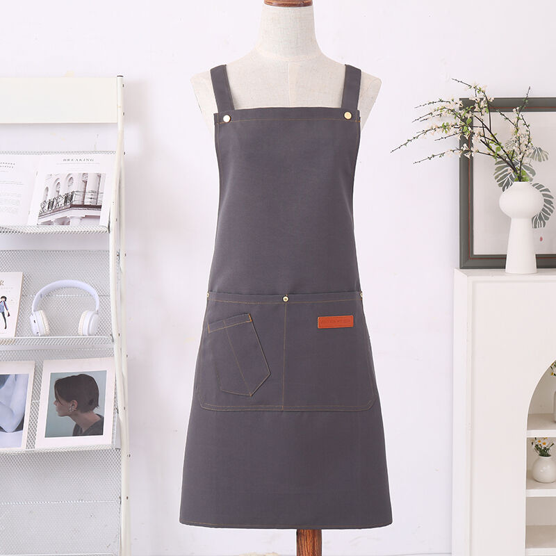 Best Apron Custom logo Breathable Canvas Restaurant Apron Waterproof Canvas Fabric Chef Cooking Apron