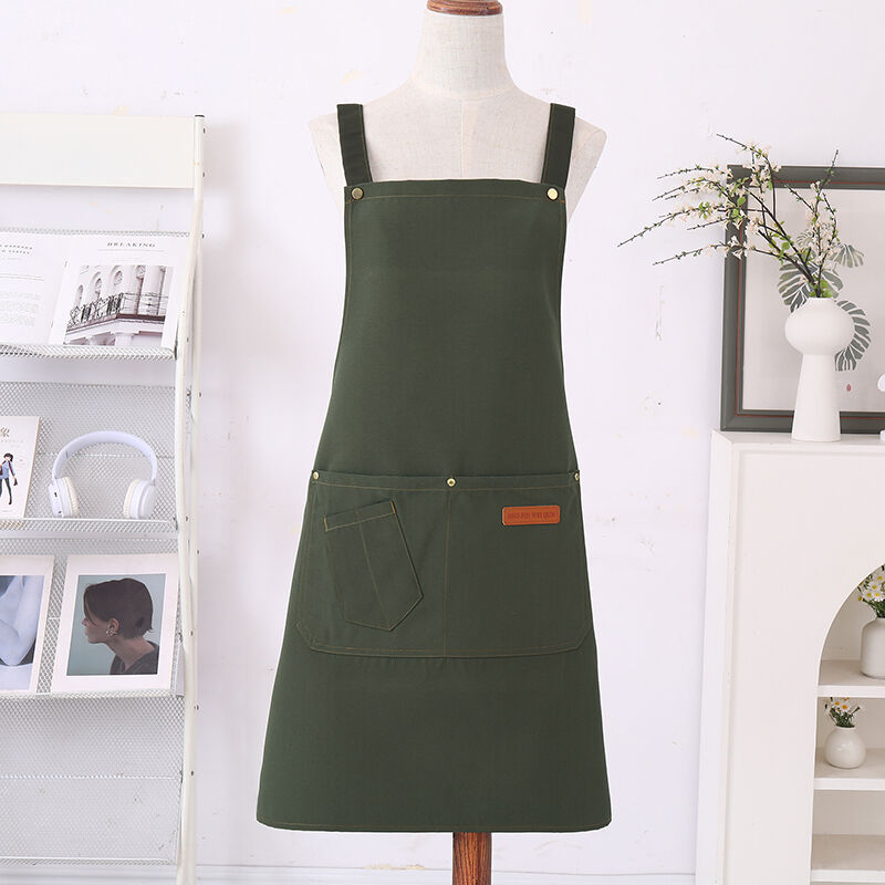 Best Apron Custom logo Breathable Canvas Restaurant Apron Waterproof Canvas Fabric Chef Cooking Apron