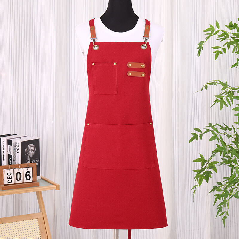 High Quality Cross Back Polyester Cotton Woman Men Artist Hair Salon Barista Coffee Shop Bakery Work Aprons