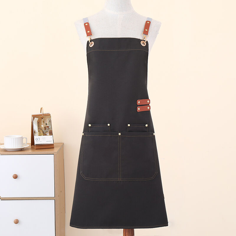 Custom Printed Logo BBQ Work Painting Waiter Baker Cooking Kitchen Chef Apron with 2 Pockets