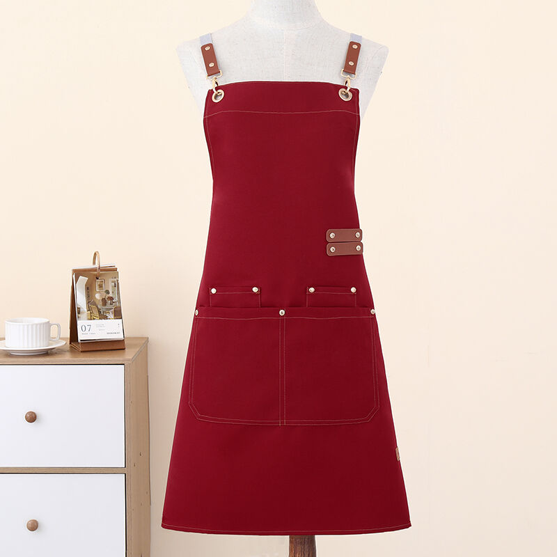 Custom Printed Logo BBQ Work Painting Waiter Baker Cooking Kitchen Chef Apron with 2 Pockets