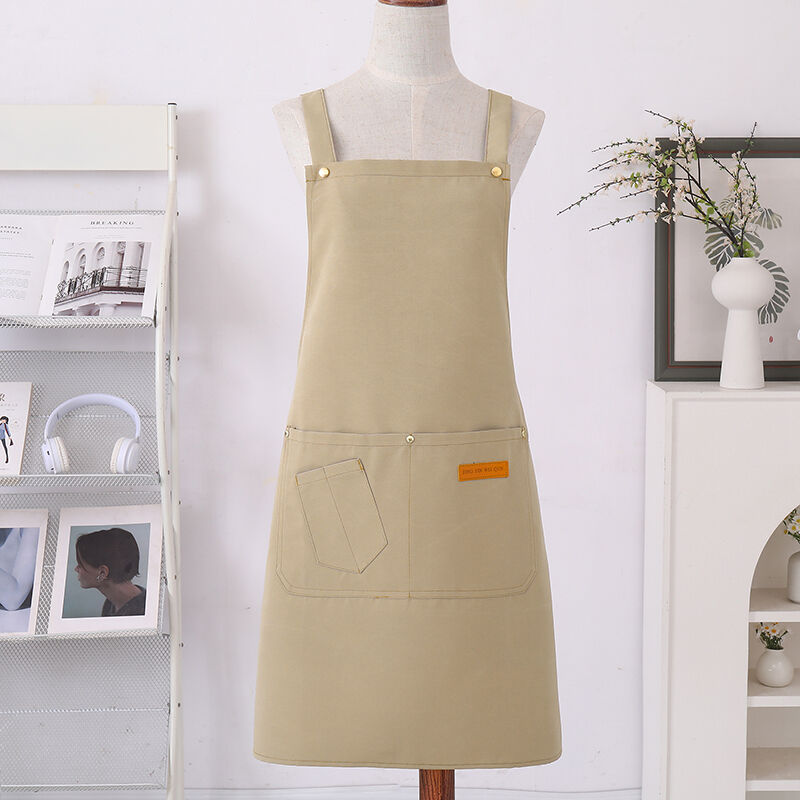Best Apron Custom logo Breathable Canvas Restaurant Apron Waterproof Canvas Fabric Chef Cooking Apron
