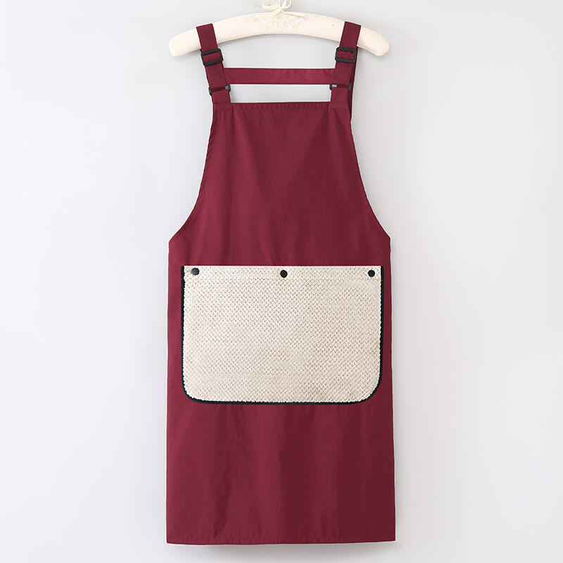 Taslon Fabric Apron Big Pockets Customize Embroidery Logo Painting Custom Adult Detachable Hand Towel Apron