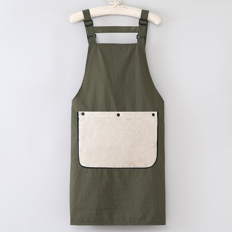 Taslon Fabric Apron Big Pockets Customize Embroidery Logo Painting Custom Adult Detachable Hand Towel Apron