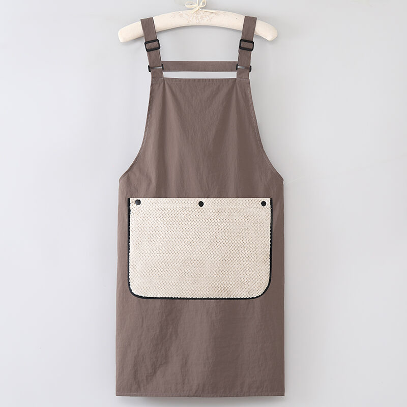Taslon Fabric Apron Big Pockets Customize Embroidery Logo Painting Custom Adult Detachable Hand Towel Apron