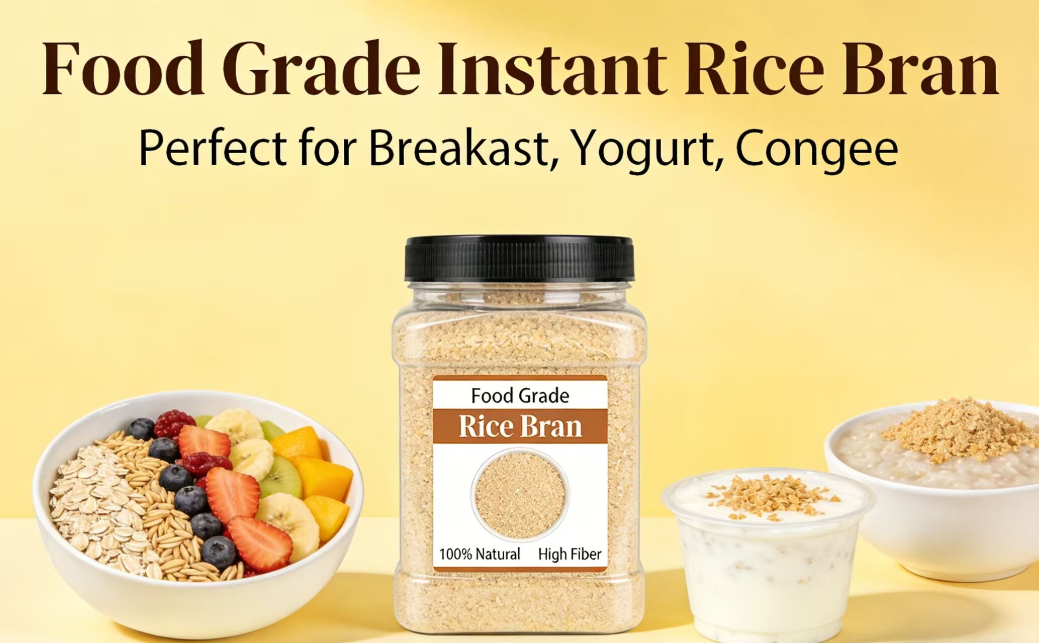 Ready-to-eat Rice Bran (Suitable for Adding to Breakfast Porridge, Yogurt and Soup)