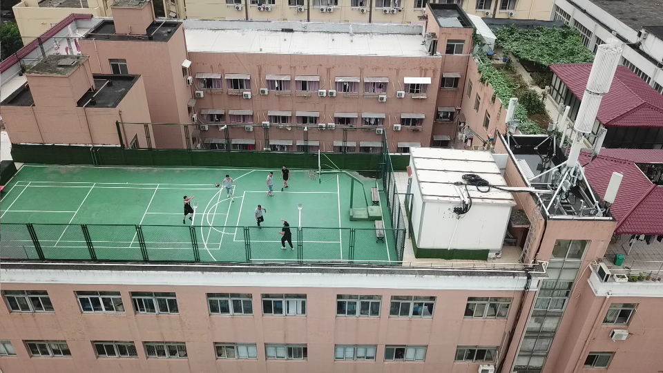Enterprise panorama and playing ball games