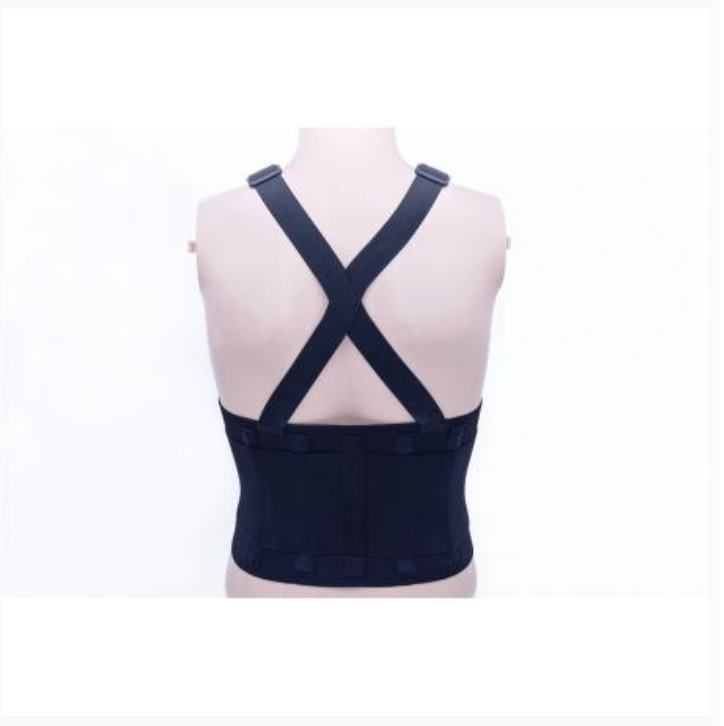 Elastic Industrial back brace with mesh nylon clothing and four PP plastic strips supports