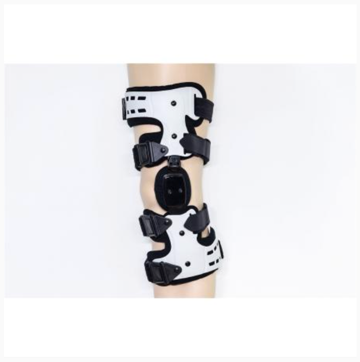Offloader OA knee braces with hinge fracture support for leg joint repairment and ligament stabilization