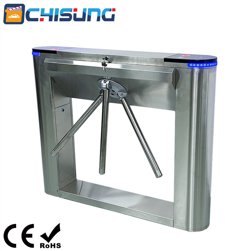 CSTSE011A Semi-Automatic Tripod Turnstile 1200mmL*245mmW*980mmH Widening Protruding Design With Led Strip