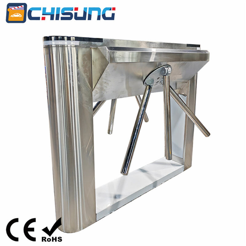 CSTSE011A-D Dual Mechanism Semi-Automatic Tripod Turnstile 1200mmL*470mmW*980mmH Widening Protruding Design with Led Strip