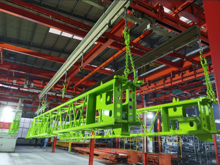 Powder Coating Line for Crane Jib Sections with Lift & P/F Conveyor